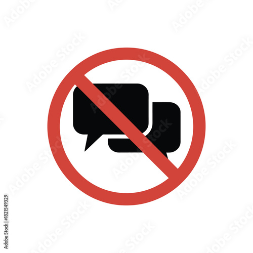 No talking or chatting allowed sign