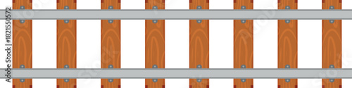 A wooden fence with a silver rail