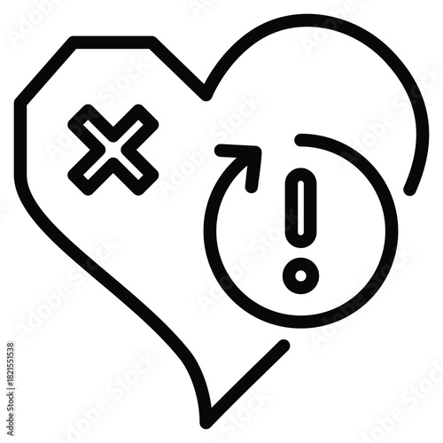 Congenital Heart Disease Icon Line Vector Illustration