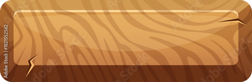 A wooden button with a zigzag pattern