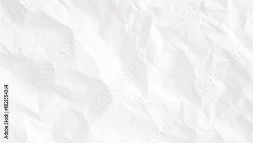 White crumpled paper texture background, abstract creased surface pattern Vector, illustration