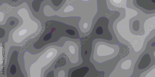 Subtle monochromatic abstract topographic map with soft, rounded contour lines in shades of gray and hints of purple, ideal for elegant and modern backgrounds