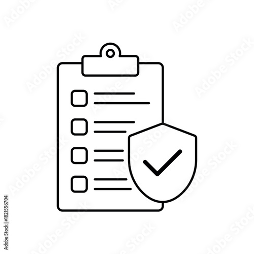 Safety Protocol icon outline editable stroke line drawing eps.