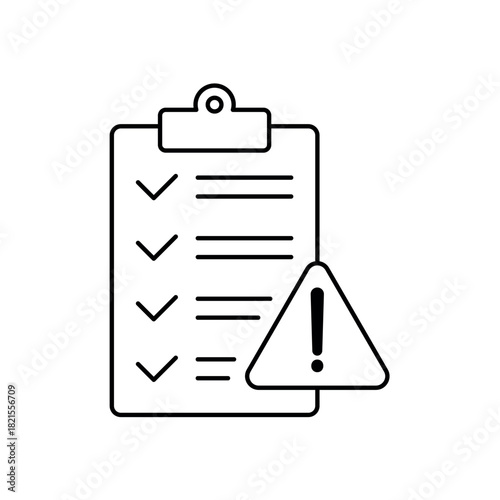 Risk Assessment icon outline editable stroke line drawing eps.