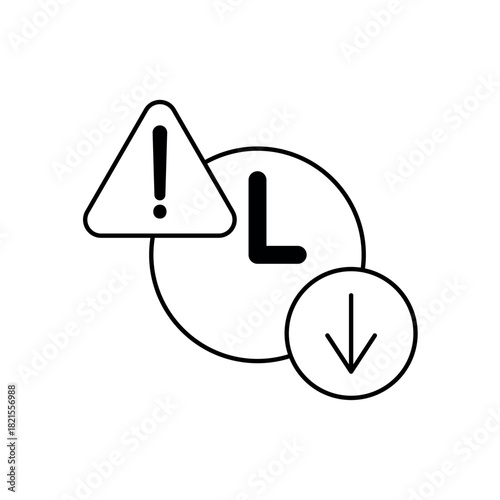 Downtime Log icon outline editable stroke line drawing eps.