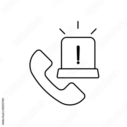 Emergency Contact icon outline editable stroke line drawing eps.