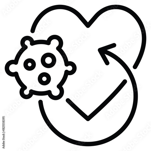 Heart Infections Icon Line Vector Illustration