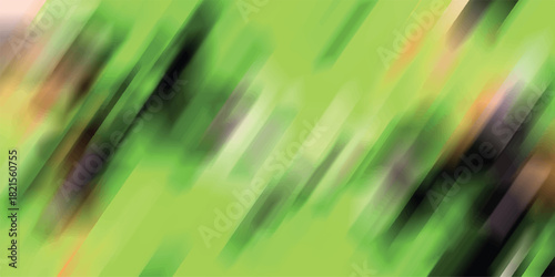 Abstract diagonal streaks of vibrant green and dark blurred shapes create a dynamic, motion-blurred background with a sense of movement and energy suitable for design projects