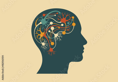 Human brain connections: artistic representation of neural networks in silhouette design