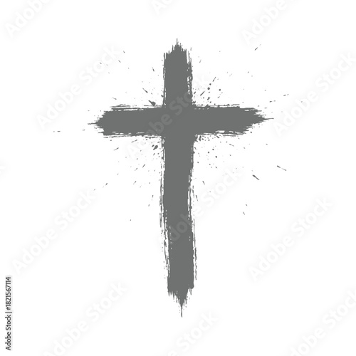 Grunge Christian Cross Symbol Illustration