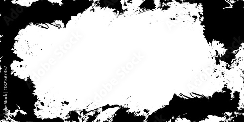 painted acrylic black scratched Grunge ink splashed border frame with stains showcasing raw expressive textures, distressed artistic edges, and bold vintage character.
