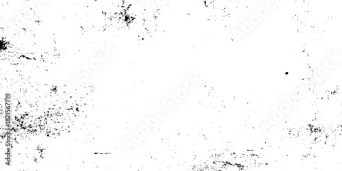 dotted and black and white particles are surrounding in the white background as distressed old stained vintage grunge texture.
