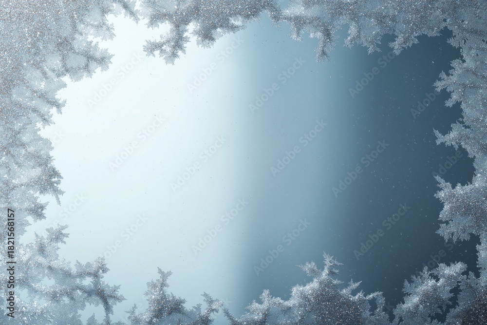 Fototapeta premium Frosted winter window mockup background