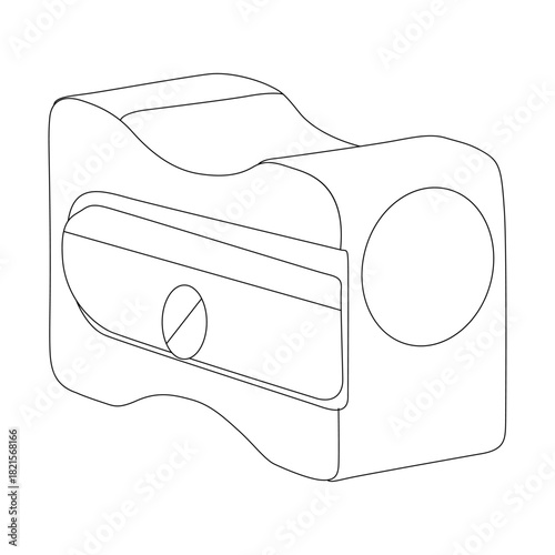 Pencil Sharpener line art vector design. Pencil Sharpener outline illustration design.