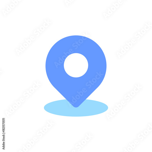 Blue Location Pin Logo Vector Icon for Map Navigation Marker and GPS Position Symbol in Simple Modern Design