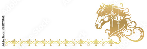 Chinese zodiac golden horse vector illustration 1.eps