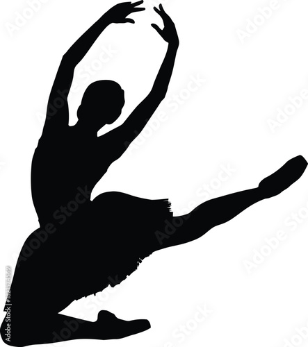 Silhouette of a ballerina performing a graceful dance pose