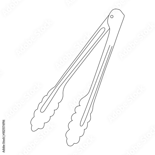 Tongs line art vector design. Tongs outline illustration design.