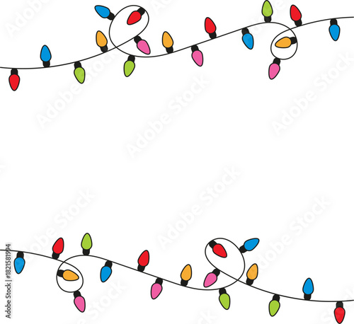 Lampki choinkowe, grafika dekoracyjna.