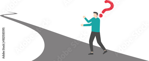 New journey, future problems, people standing on a long road

