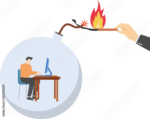 A businessman is threatened by a bomb that is about to ignite

