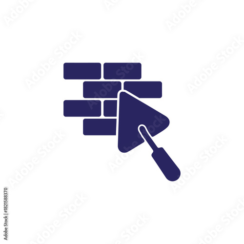 Construction mastery brick by brick, laying foundations for success in building and design with a simple yet powerful masonry icon