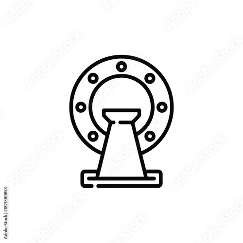 Simple line art icon of a medical scanner