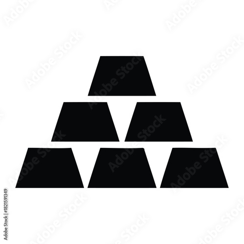 Gold Bars Silhouette Icon for Wealth & Investment