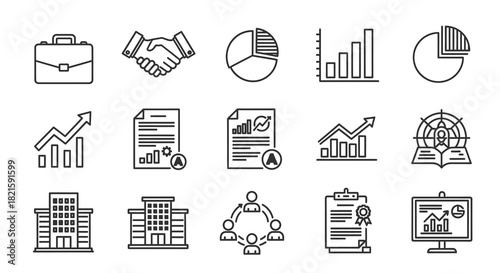 Business and Finance Icons Collaboration Growth and Investment.