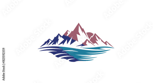 Majestic Mountains Reflected in Serene Waters A Natures Masterpiece.