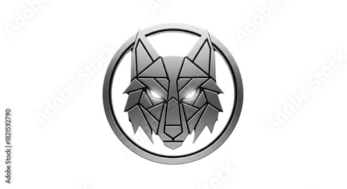 Geometric Wolf Head Emblem for Gaming Esports Security Tech Brand Identity Design