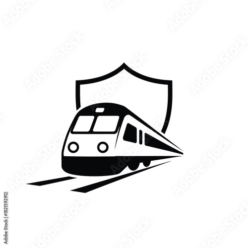 Train safety and security shield icon