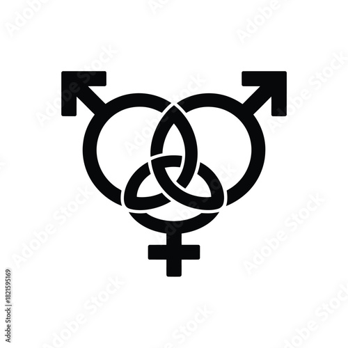 Interlocking gender symbols with a celtic knot