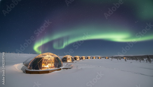 Luxury Arctic Glass Igloo Retreat, High-End Northern Lights Polar Escape