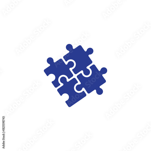 Connected blue puzzle pieces symbolize teamwork and collaboration, ideal for business solutions, strategy, and problem solving concepts for your next project.