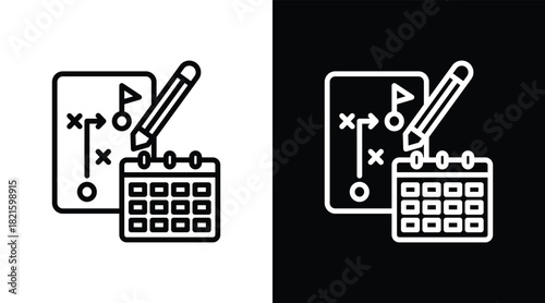 planning Two-tone version in black and white background