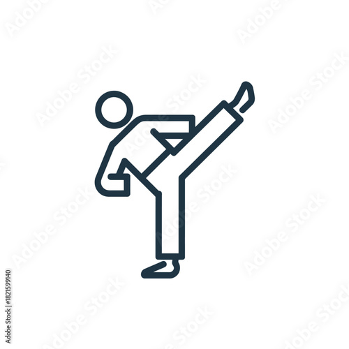 Martial arts silhouette performing a high kick