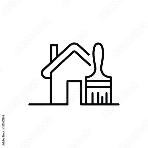 House outline with paintbrush icon