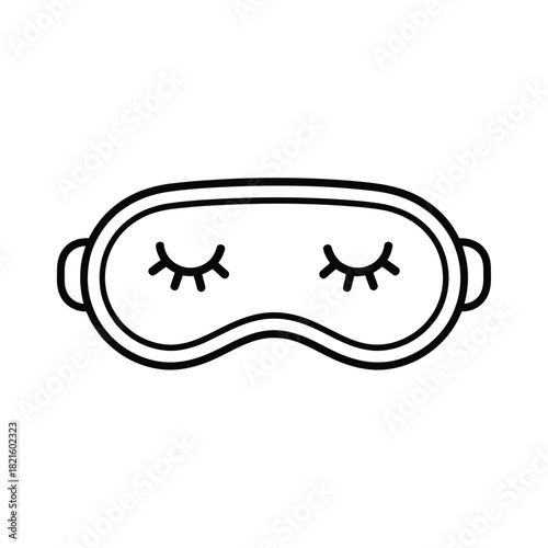 Hand drawn sleep mask with closed eyes