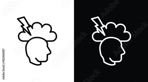 stress Two-tone version in black and white background