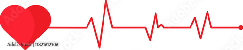 Red heartbeat pulse line graphic symbolizing health and life
