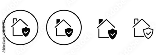 Protect your home sweet home icons, safeguarding your investment, offering peace of mind and security for real estate, insurance, and family safety with assurance