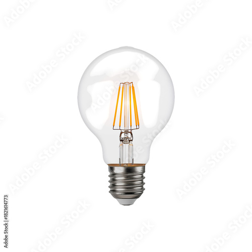 Vintage Style Light Bulb Shines Brightly in a Cozy Indoor Setting During Even...