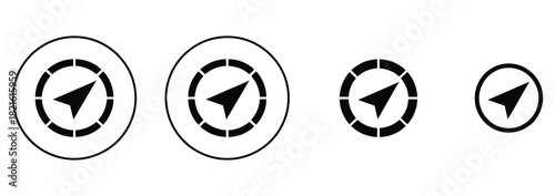 Find your way with these sleek compass icons, ideal for travel and navigation apps, representing guidance, exploration, and discovery on your next adventure, ensuring you're always on course