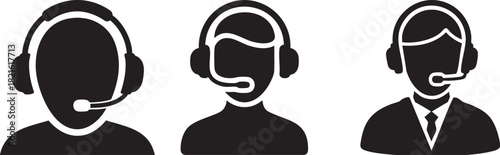 Support Headphones icon designed in glyph style