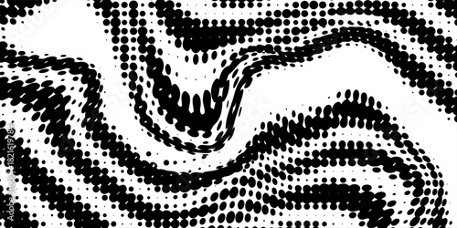 Grunge halftone black and white dots texture background. Spotted vector Abstract Texture