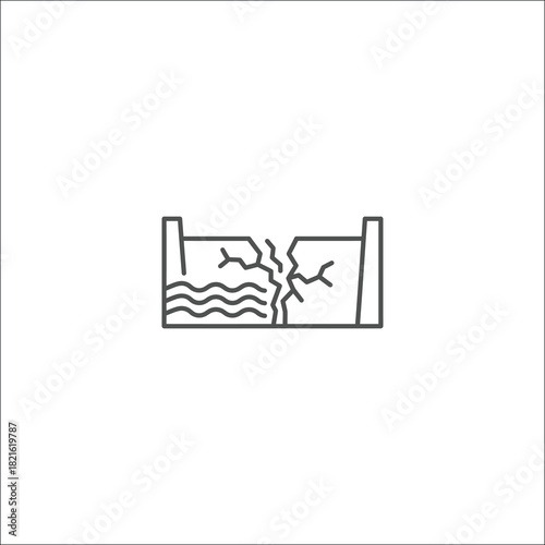 Alert graphic for coastal infrastructure damage and warnings