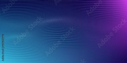 Flowing shiny color dots particle, digital tech abstract background