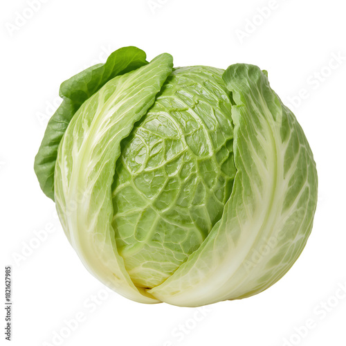 Fresh Green Cabbage With Crisp Leaves Ready for Salad or Cooking at a Local M...