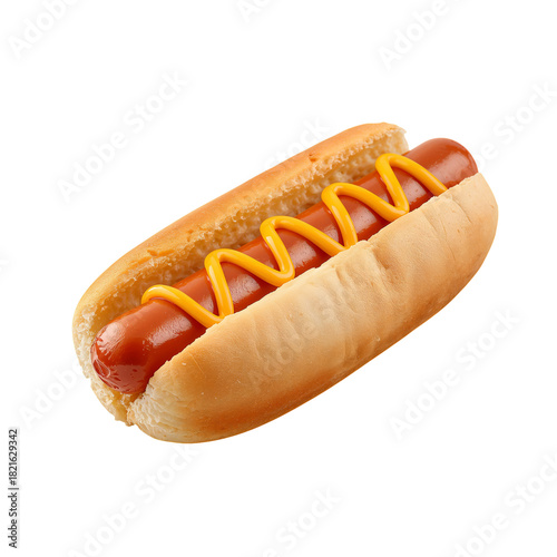 Enjoying a Delicious Hot Dog Topped With Mustard at a Summer Picnic
